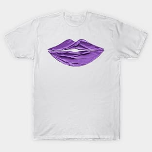 Funny Women Purple Lips T-Shirt